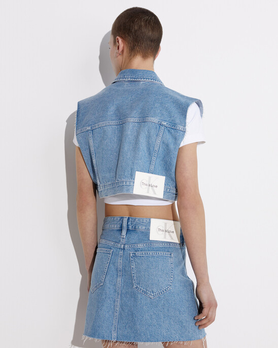 PRIDE CROPPED DENIM VEST