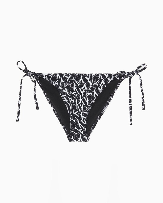 CK ONE WARPED MONOGRAM SIDE TIE STRING BIKINI