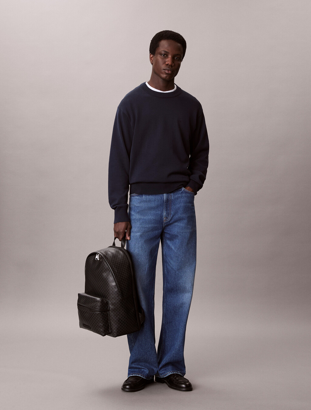 塗層帆布標誌背囊, Black / Poppy Seed AOP, hi-res