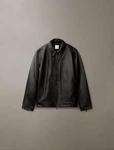 Nappa Leather Short Jacket, Black Beauty, hi-res
