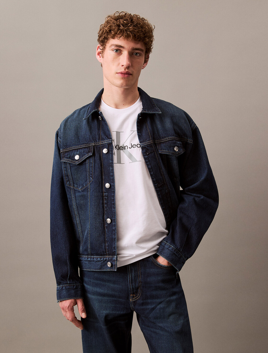 Monogram Logo Graphic Classic Crewneck T-Shirt, Brilliant White, hi-res