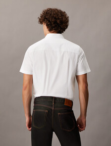 Essentials Monogram Slim Shirt, Bright White, hi-res