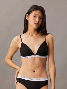 Carousel Rib Knit Lightly Lined Triangle Bra 2 Pack, BLACK/GREY HEATHER, hi-res