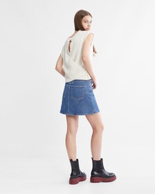 Cashmere Back Detail Tank Top, Ivory, hi-res