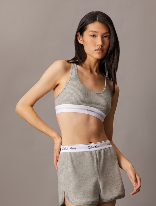 Cotton Modal Stretch Rib Knit Lightly Lined Bralette