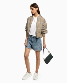 MOM DENIM SHORTS, Denim Medium, hi-res