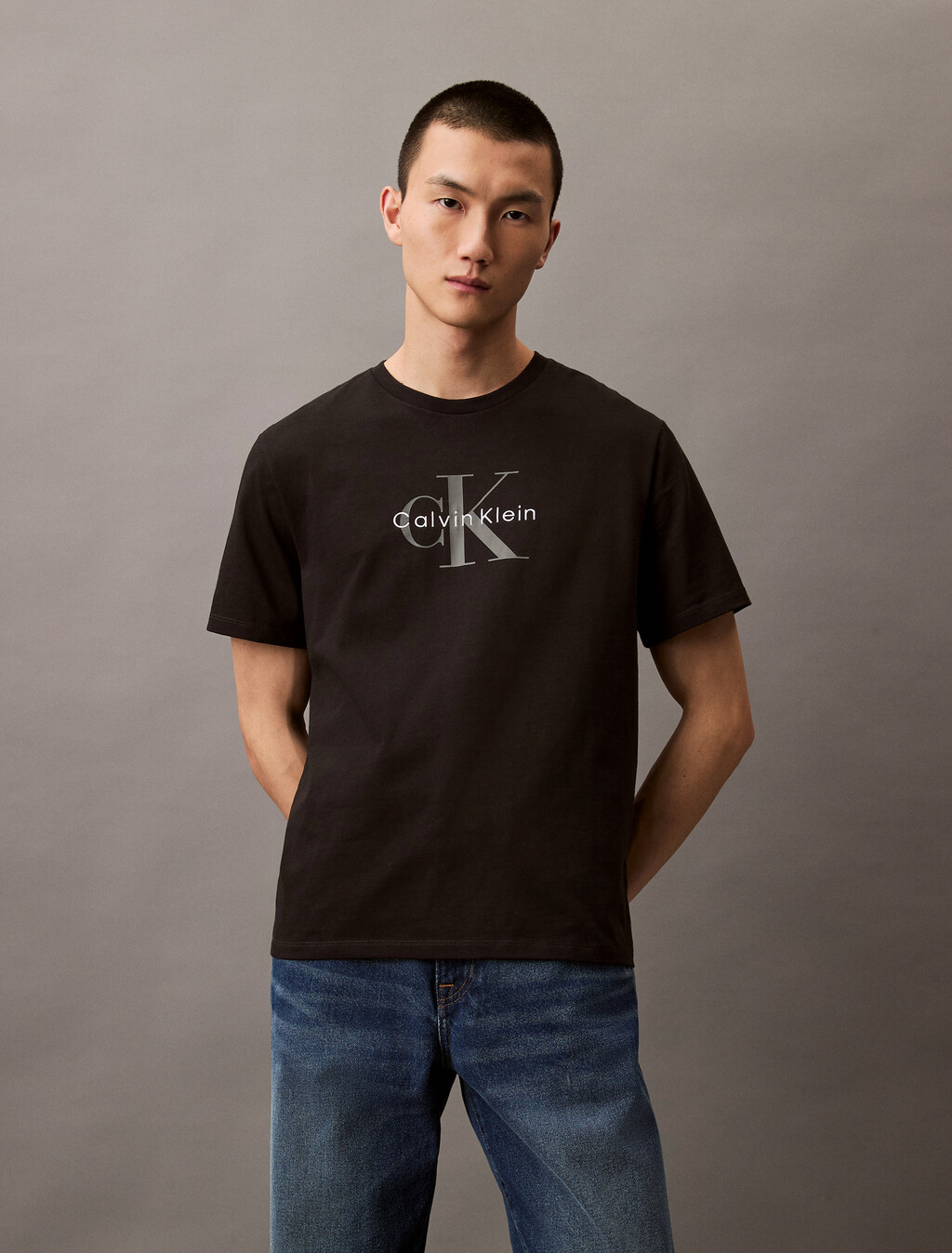 Monogram 標誌 T 恤, Black, hi-res