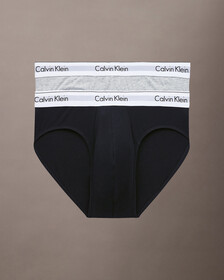 MODERN COTTON 彈力低腰三角褲（2 件組）, 1 Grey Heather / 1 Black, hi-res