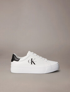 Vulcanized Flatform Lace Up Trainer, Bright White, hi-res