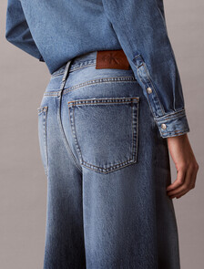 Low Rise Distressed Baggy Jeans, SLASHED INDIGO, hi-res