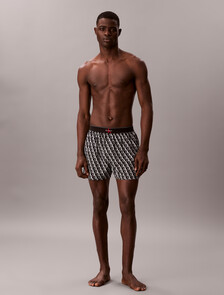 CK X Cotton Monogram 修身四角內褲, STEPPING LOGO BLACK, hi-res