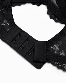 Seductive Comfort Lotus Floral Lightly Lined Plunge Bra, BLACK, hi-res