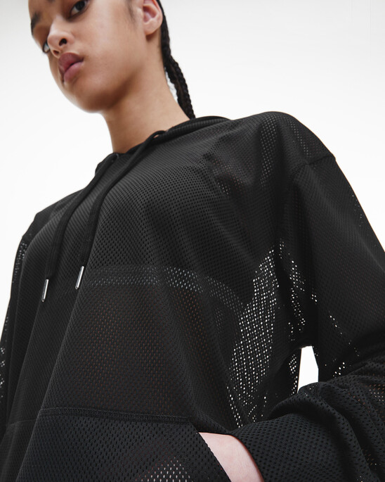 CK ONE GENDERLESS MESH HOODIE
