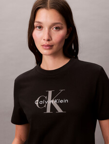 Monogram 標誌 T 恤, Black, hi-res