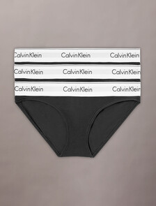 Icon Cotton 3 件裝比堅尼內褲, Black/ Black/ Black (Legacy UB8), hi-res