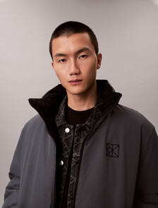 Allover Emblem Logo Reversible Puffer Jacket, Black, hi-res