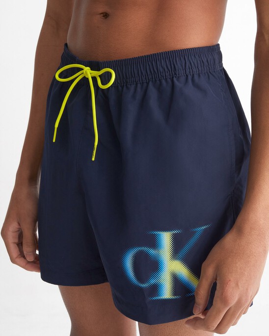 CK MONOGRAM MEDIUM DRAWSTRING SWIM SHORTS