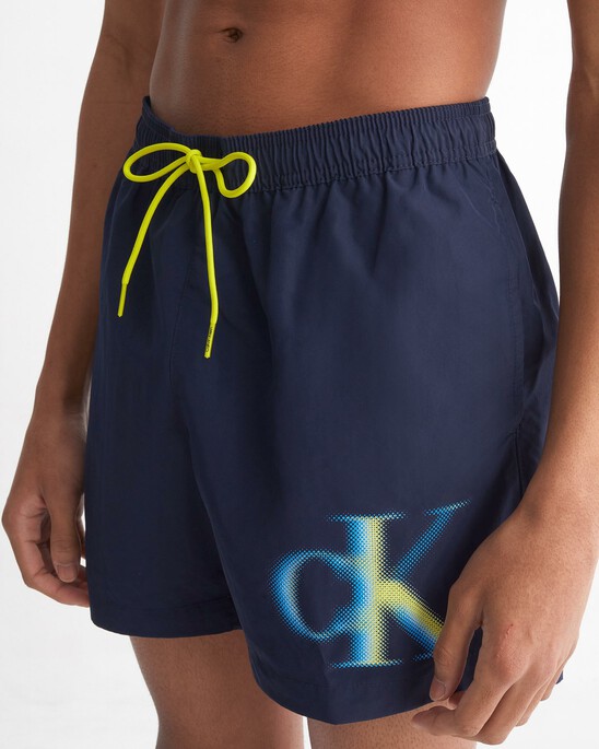 CK Monogram Medium Drawstring Swim Shorts