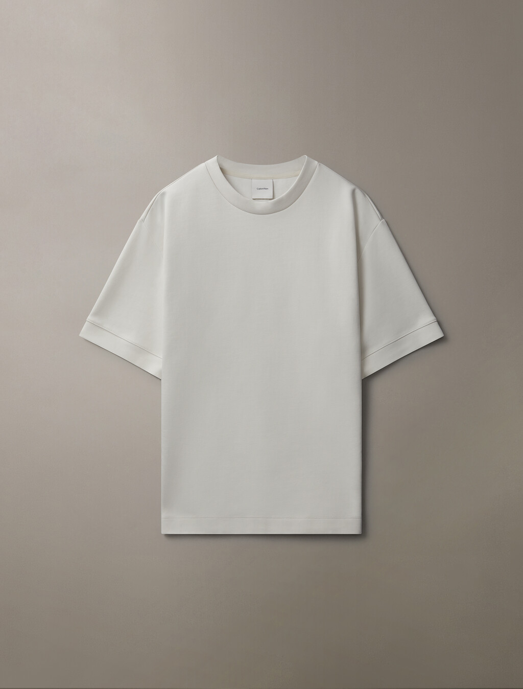 Combed Lightweight Interlock Cotton Crewneck T-Shirt, Chalk, hi-res