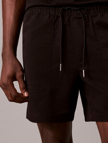 Cotton Pull On Short, Black, hi-res