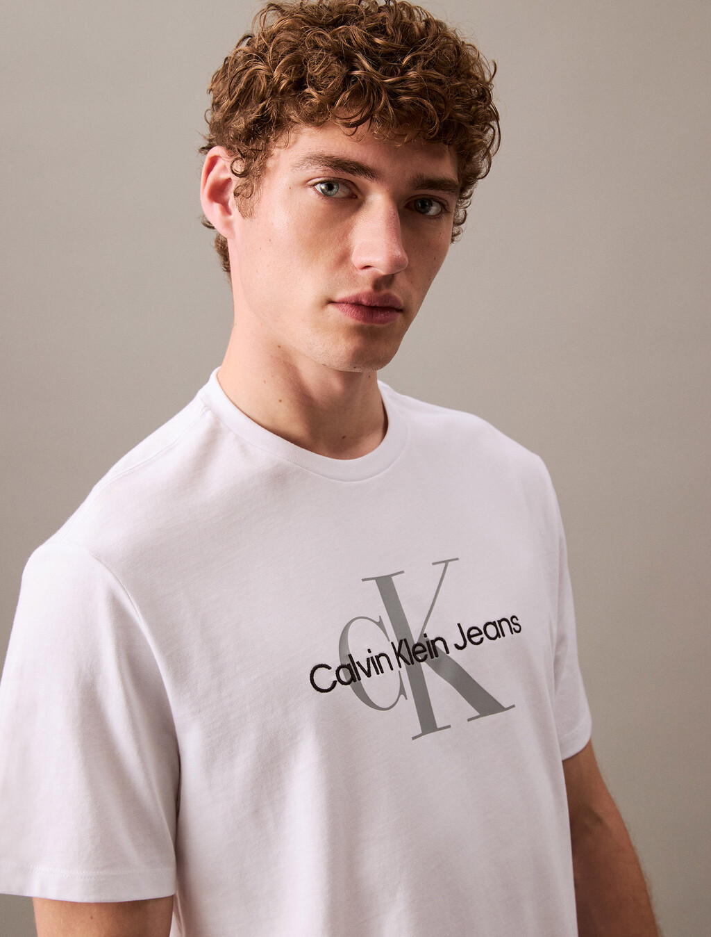 Monogram Logo Graphic Classic Crewneck T-Shirt, Brilliant White, hi-res