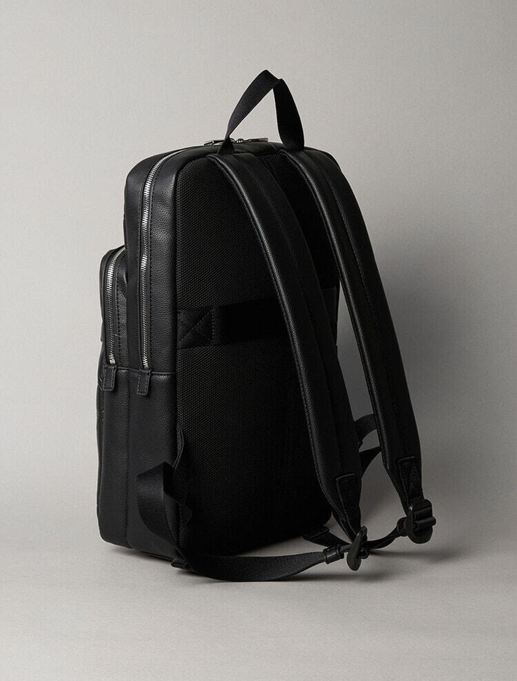 Embossed CK Emblem Slim Backpack, Black, hi-res