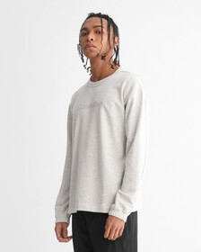 棉質毛圈布標誌衛衣, ATHLETIC GREY H, hi-res