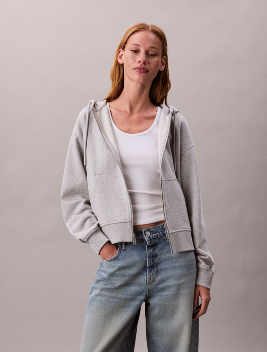Cotton Terry Zip Up Hoodie