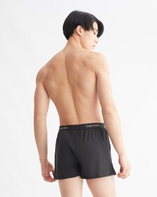 CALVIN KLEIN 1996 純棉修身平角褲, Black, hi-res