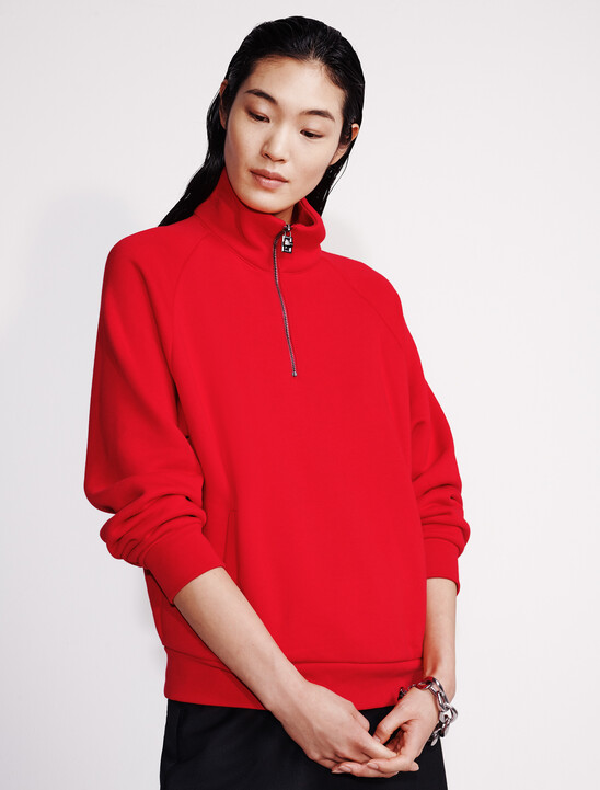 Terry Zip Polo Sweatshirt