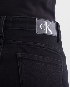 Brushed Lined 高腰修身喇叭牛仔褲, Denim Black, hi-res