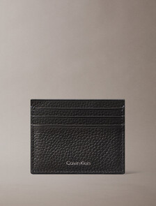 Leather RFID Foil Logo Cardholder, CK Charcoal, hi-res