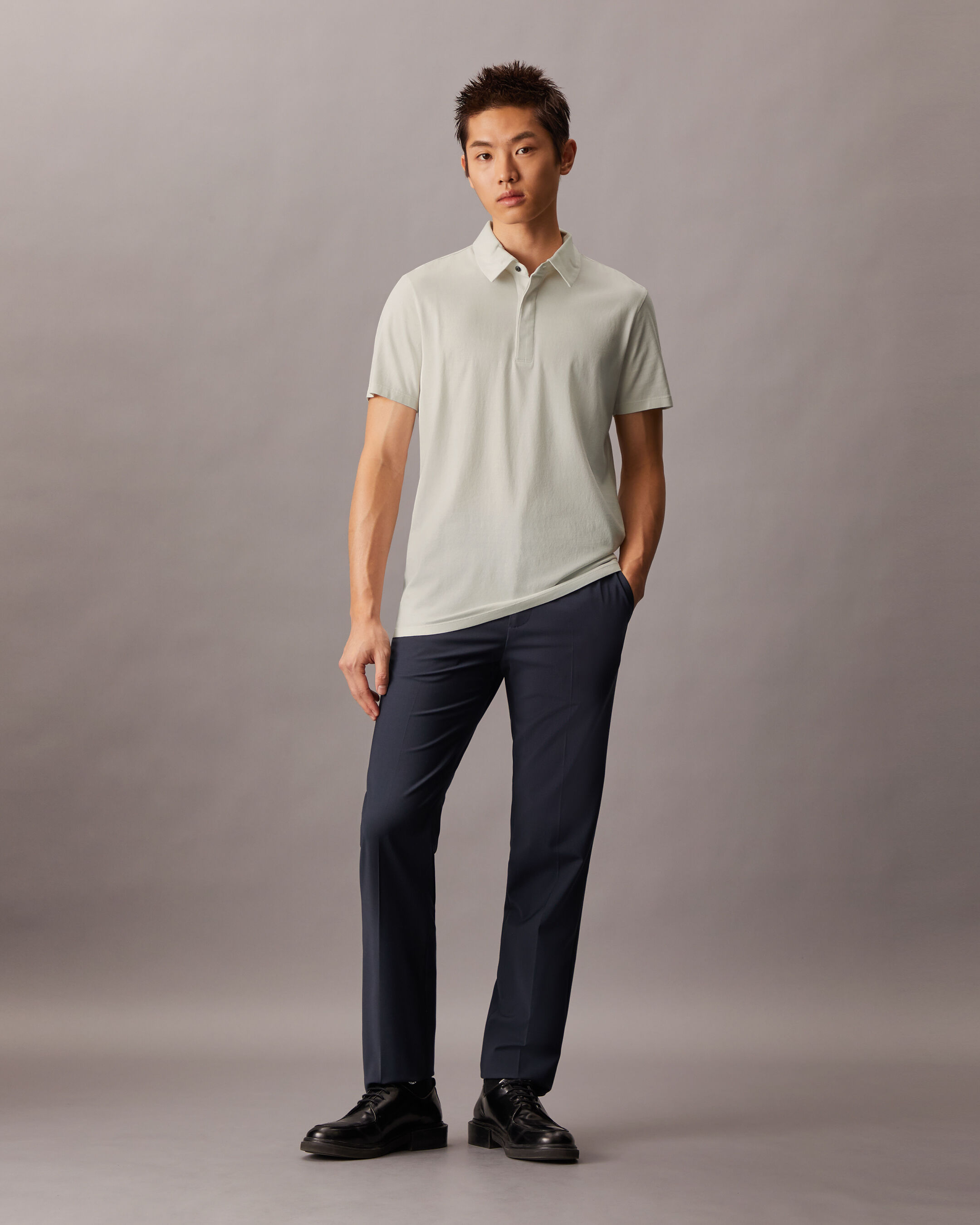 Double Mercerized Cotton Short Sleeve Polo natural Calvin Klein Hong Kong