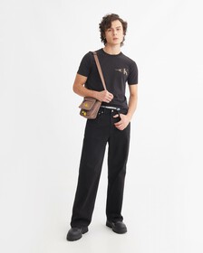 PIMA COTTON STRETCH LOGO TEE, Ck Black, hi-res