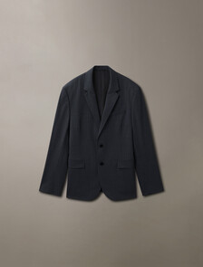 Refined Wool Blend Pinstripe Slim Blazer, Charcoal Heather, hi-res