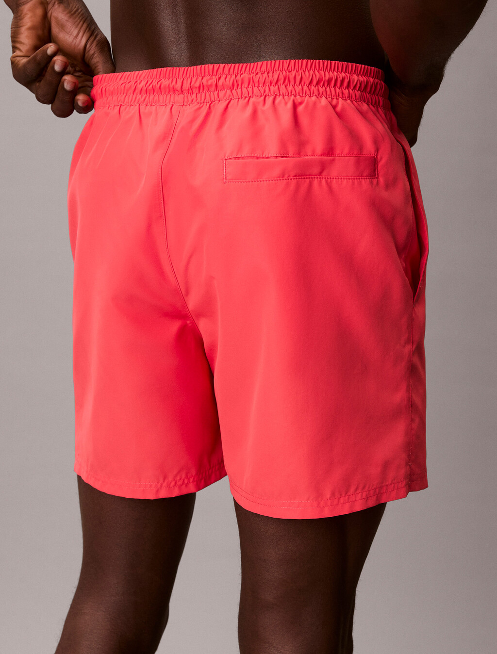 Medium Drawstring Swim Shorts - CK Monogram, Punch Pink, hi-res