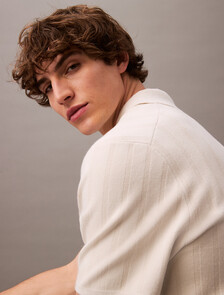 Jacquard Mesh Short Sleeve Shirt, Silver Birch, hi-res