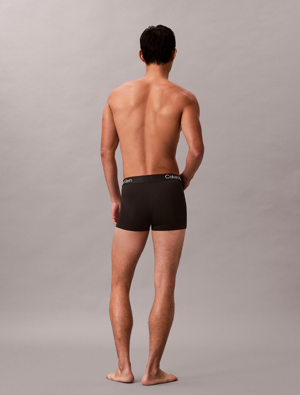 CK Pro Fit 超細纖維低腰平口內褲, Black w/ White Logo, hi-res