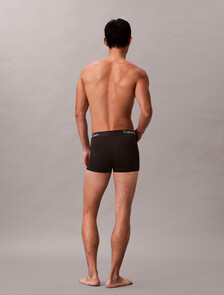 CK Pro Fit 超細纖維低腰平口內褲, Black w/ White Logo, hi-res