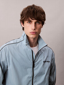 Nylon Track Jacket, Stone Blue, hi-res