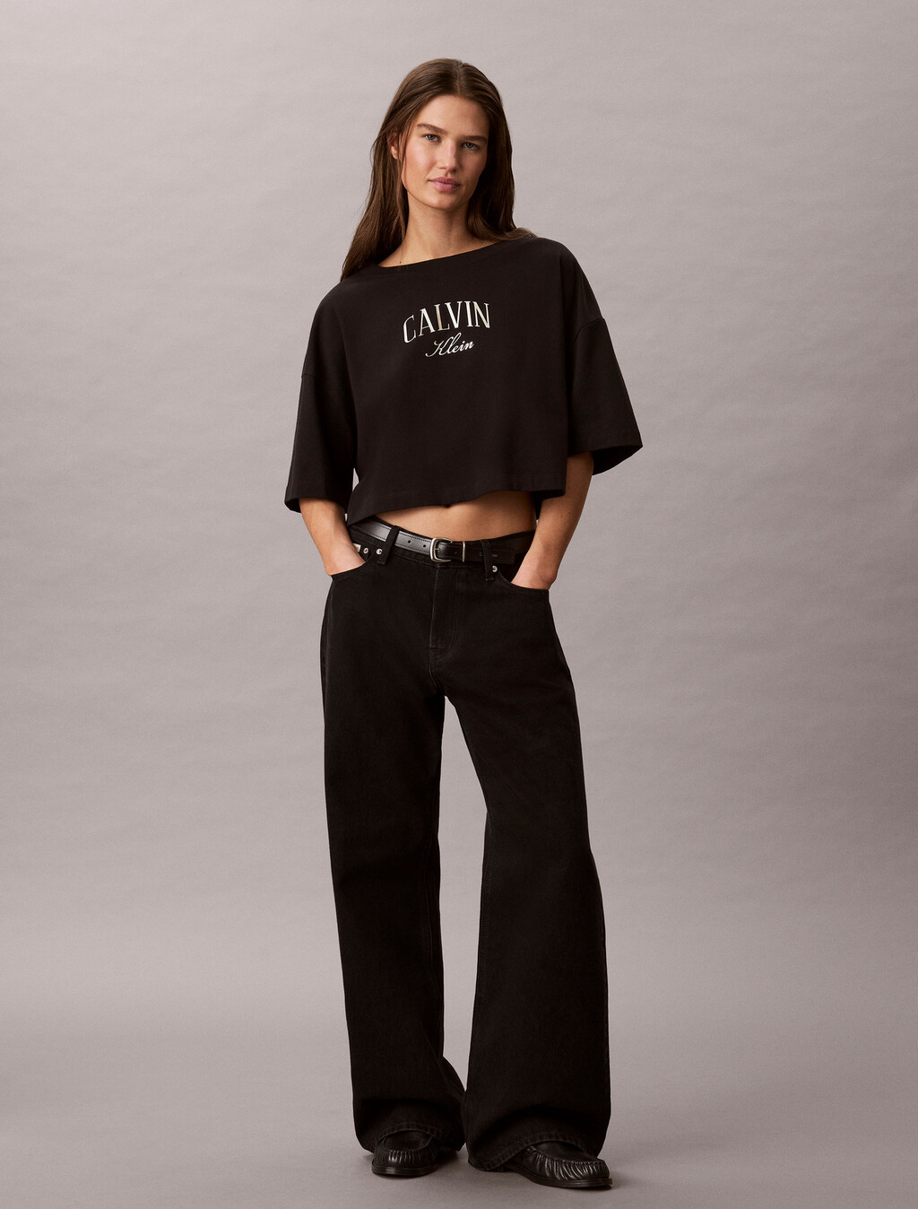 Logo Cropped T-Shirt, Black, hi-res