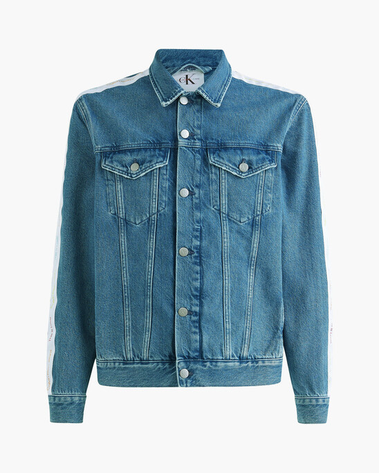 PRIDE LOGO TAPE DENIM TRUCKER JACKET