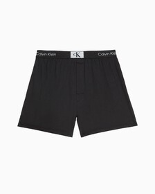 CALVIN KLEIN 1996 純棉修身平角褲, Black, hi-res