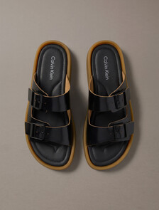 CK Milo 皮革扣環涼鞋, Black/Honey, hi-res