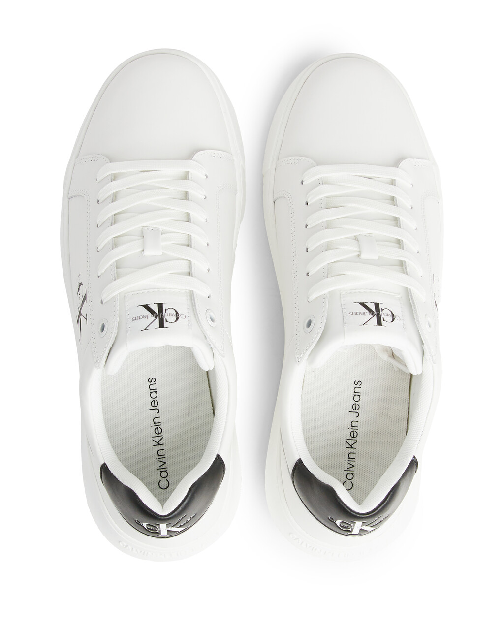 皮革運動鞋, White/Black, hi-res