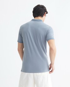 SLIM LOGO PLACKET POLO, Overcast Grey, hi-res