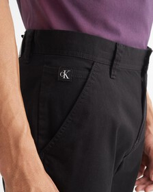 CORE ESSENTIALS 棉質斜紋短褲, Ck Black, hi-res