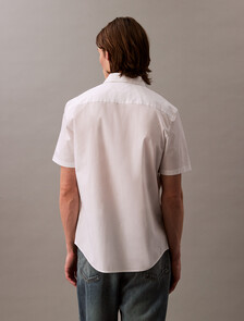 Stretch Cotton Slim Shirt, Brilliant White, hi-res
