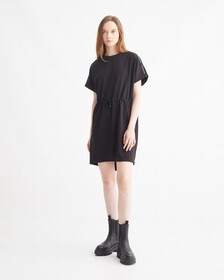 RECONSIDERED LOGO TAPE T-SHIRT DRESS, Ck Black, hi-res