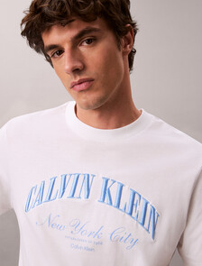 Embroidered NYC Logo T-shirt, Bright White, hi-res